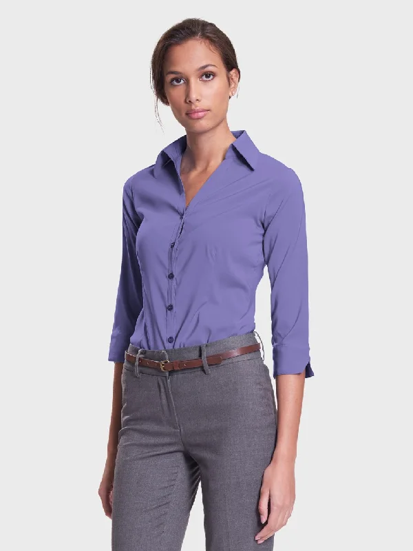 Ladies' Perfect Blouse Three Quarter Sleeve - Lavender