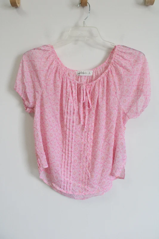 Abercrombie & Fitch Pink Floral Blouse | S