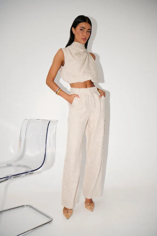 Kourtney Linen Pant Beige