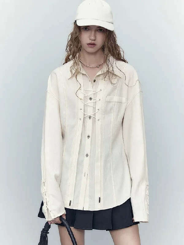 Elevate Lace-Up Oversize Blouse