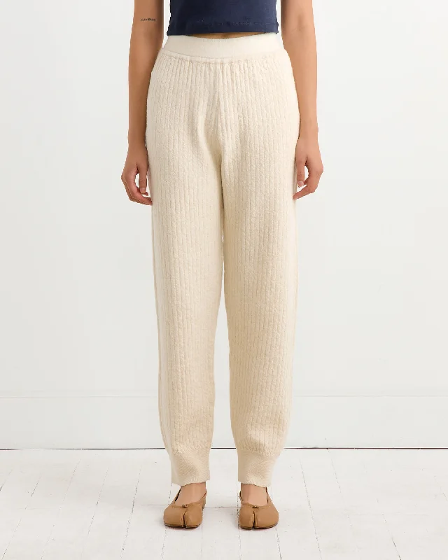 Line Quilt Pant in Raw White