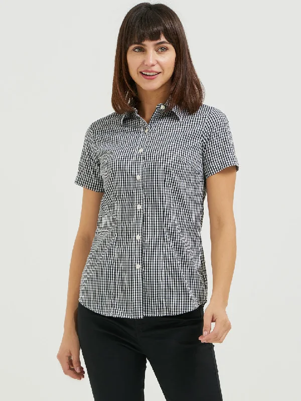 Ladies' Gingham Blouse - Black