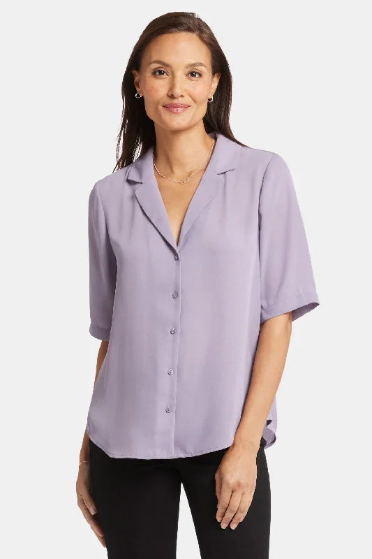 Gabrielle Short Sleeved Blouse - Arctic Dusk