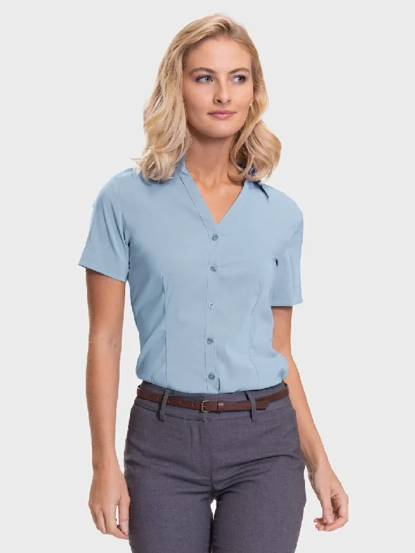 Ladies' Perfect Blouse Short Sleeve - Ice Blue