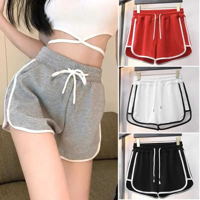 New High Elastic Waist Women's Shorts Solid Color Hot Pants Casual Summer Shorts Fashion Sports Gym Pants Beach Sexy Short