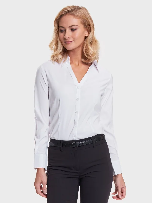 Ladies' Perfect Blouse Long Sleeve - White