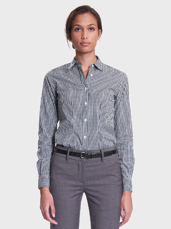 Ladies' Classic Gingham Blouse - Black