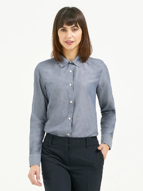 Ladies' Essential Blouse - Blue Chambray