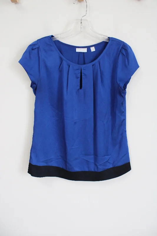 New York & Co. Cobalt blue Satin Blouse | S