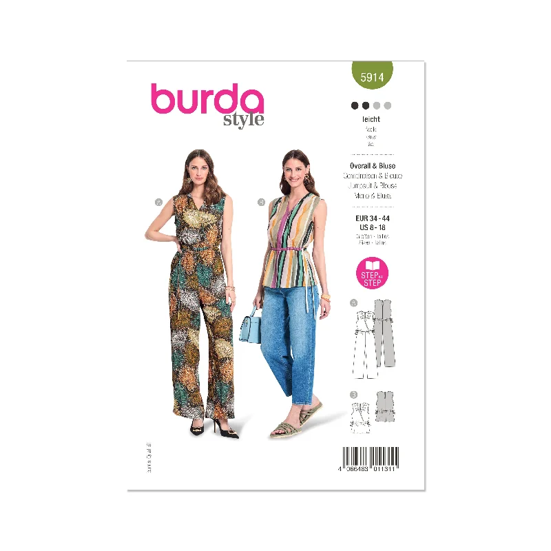 Burda Pattern 5914 Misses' Overalls & Blouse