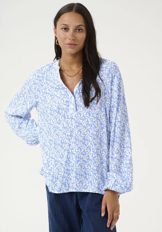 Kaffe Mathilde Abstract Print Blouse, Blue