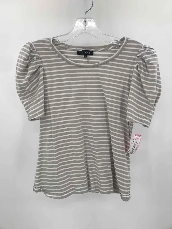 Pre-Owned 1.State Grey Size Small Stripe T-shirt