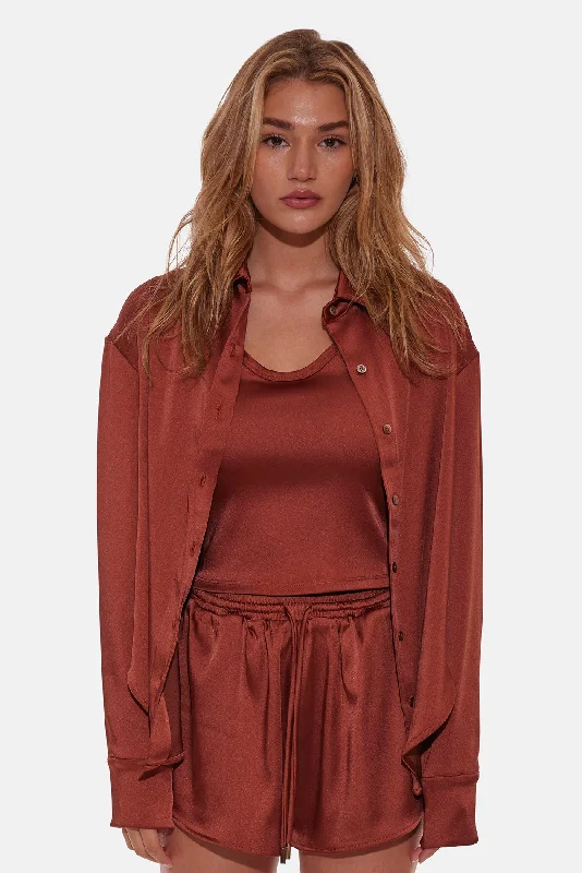 Tina Buttondown Shirt Terracotta