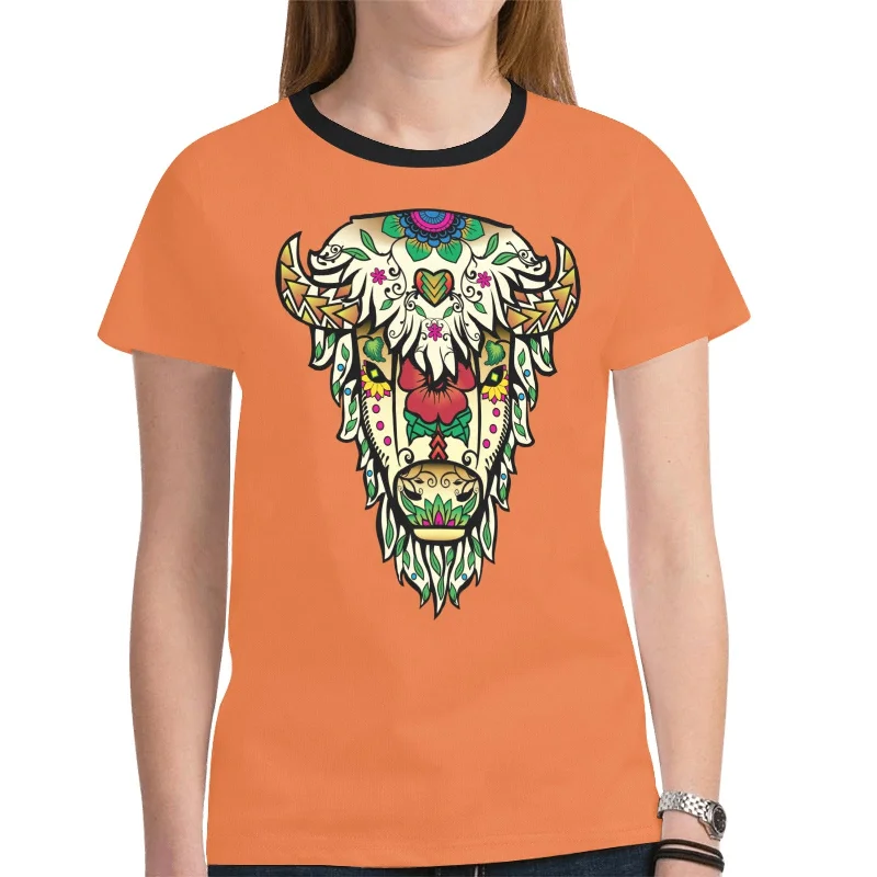 Buffalo Spirit Guide (Orange) T-shirt for Women