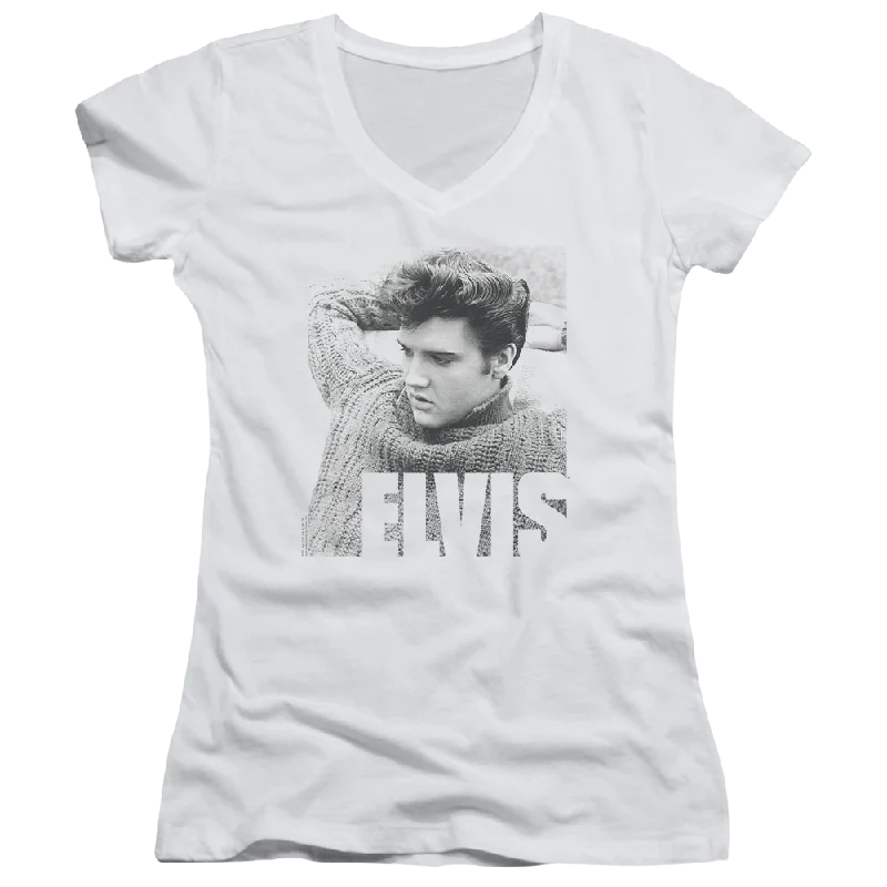 Elvis Presley Relaxing - Juniors V-Neck T-Shirt