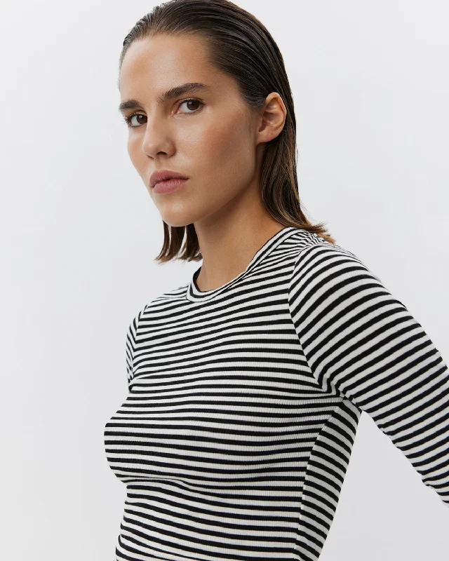 PETRICIASW STRIPE T-SHIRT LONG SLEEVE - Black striped