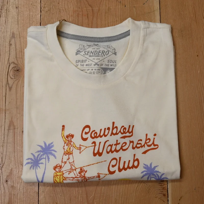 Cowboy Waterski Club Crop Tee Vintage White