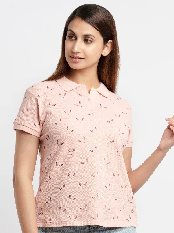 Women's Printed Polo T-Shirt