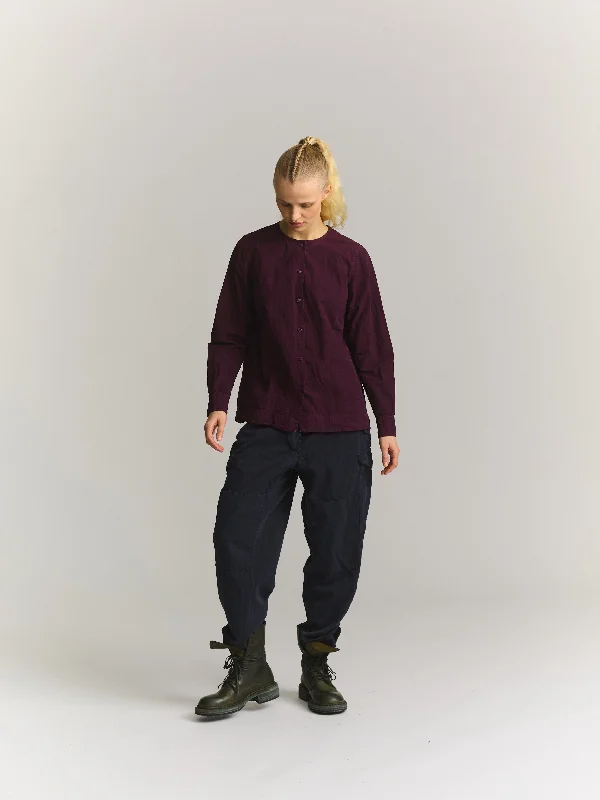 VERGER SHIRT - OVERDYED PAPER COT - BLACKBERRY