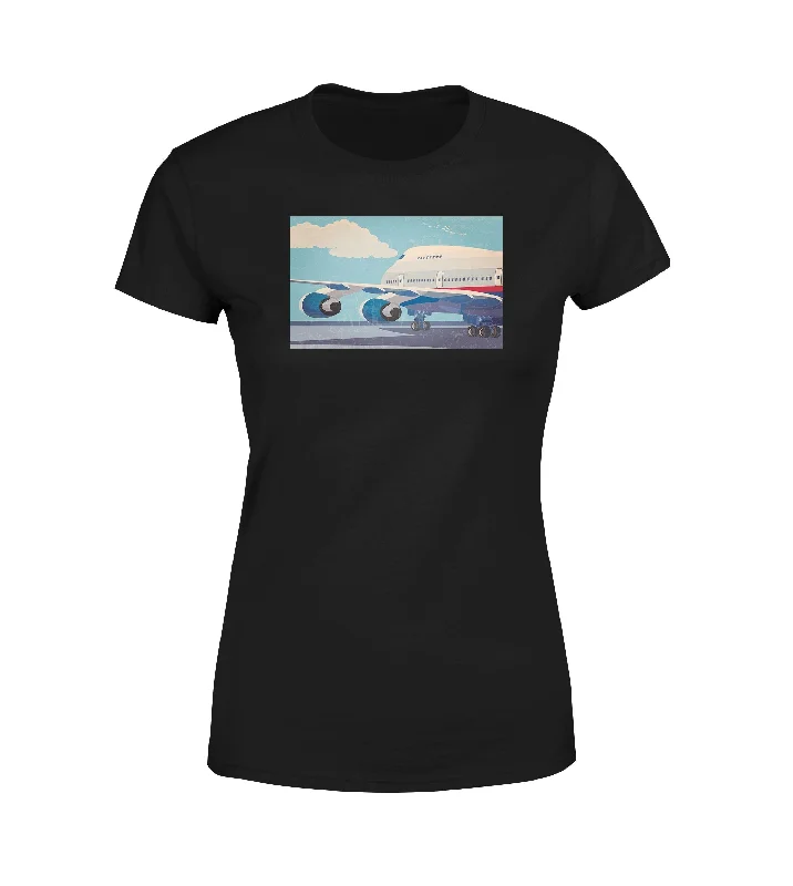 Vintage Boeing 747 Designed Women T-Shirts