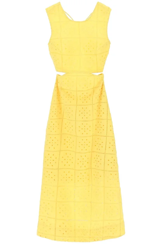 Broderie Anglaise Maxi Dress  - Yellow