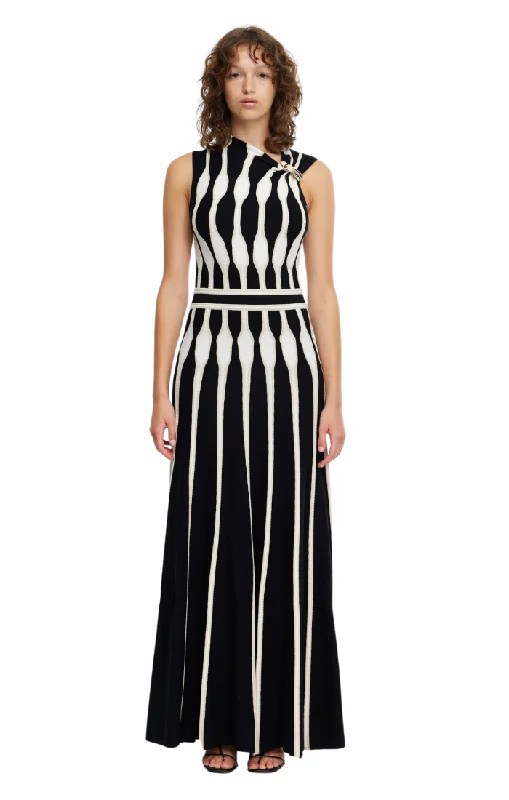 Beaford Maxi Dress - Black/Ecru