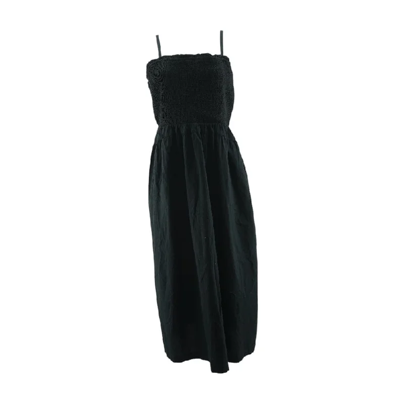 Black Solid Maxi Dress