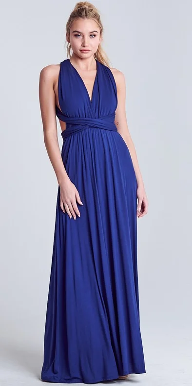 navy multi way maxi dress