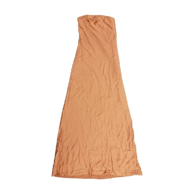 Brown Solid Maxi Dress