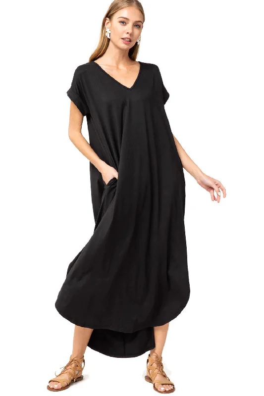 Everyday Pocket Maxi Dress, Black