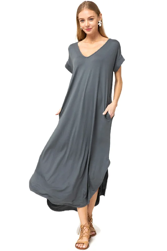 Everyday Pocket Maxi Dress, Charcoal