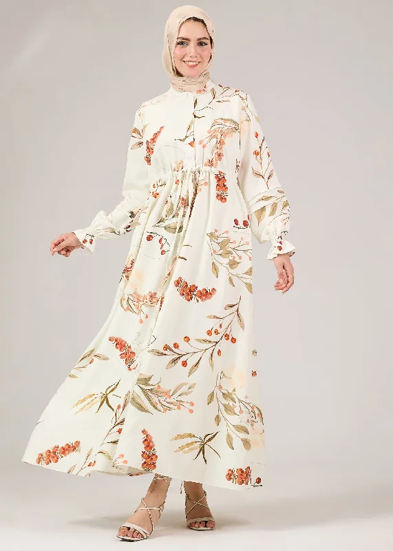 Samaa Floral Printed Crepe Maxi Dress