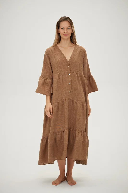 Grand Palm Maxi Dress - Bronze