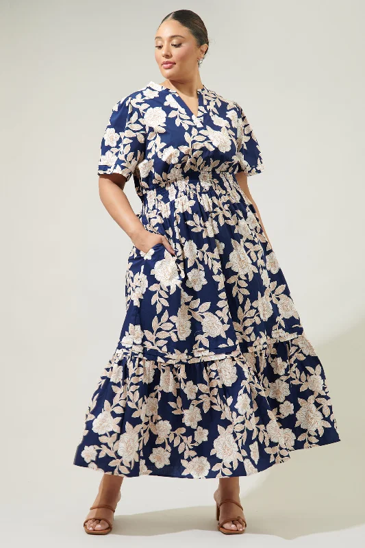 Lilo Night Tropics Belraj Poplin Maxi Dress Curve