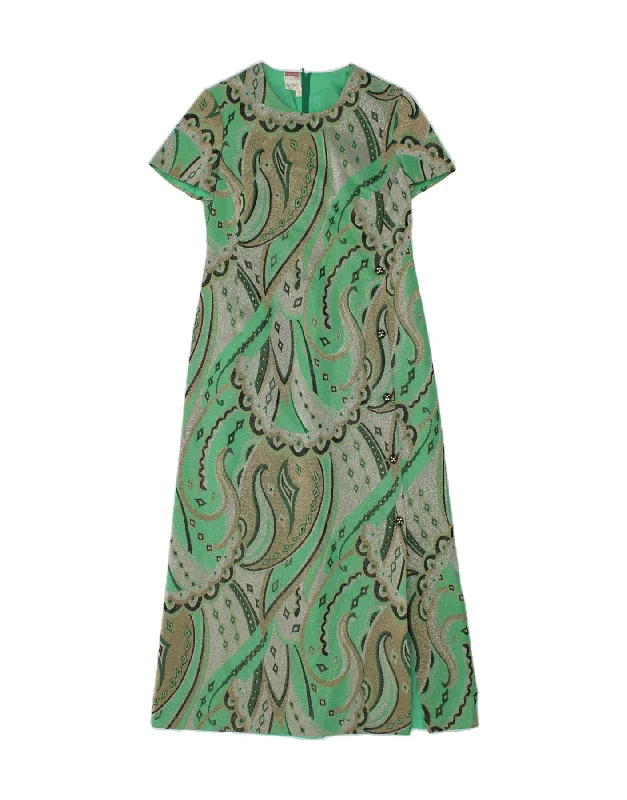 TREVIRA Womens Maxi Dress IT 44 Medium Green Paisley