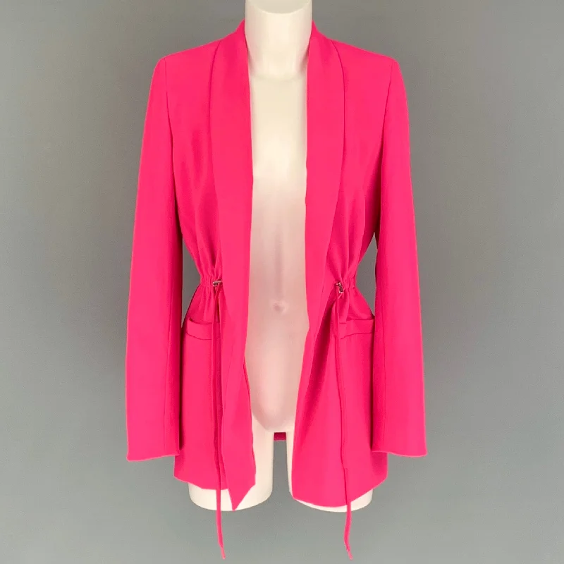 ALICE + OLIVIA Size XS Pink Polyester Solid Shawl Collar Jacket