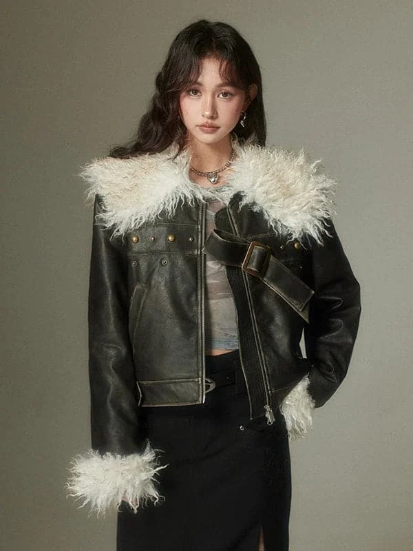 Luxe Faux Fur Leather Jacket