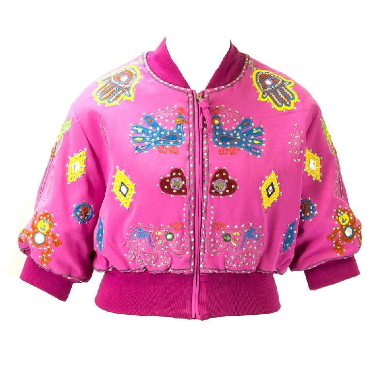 Moschino Couture Hamsa Cropped Jacket IT 48 Pink