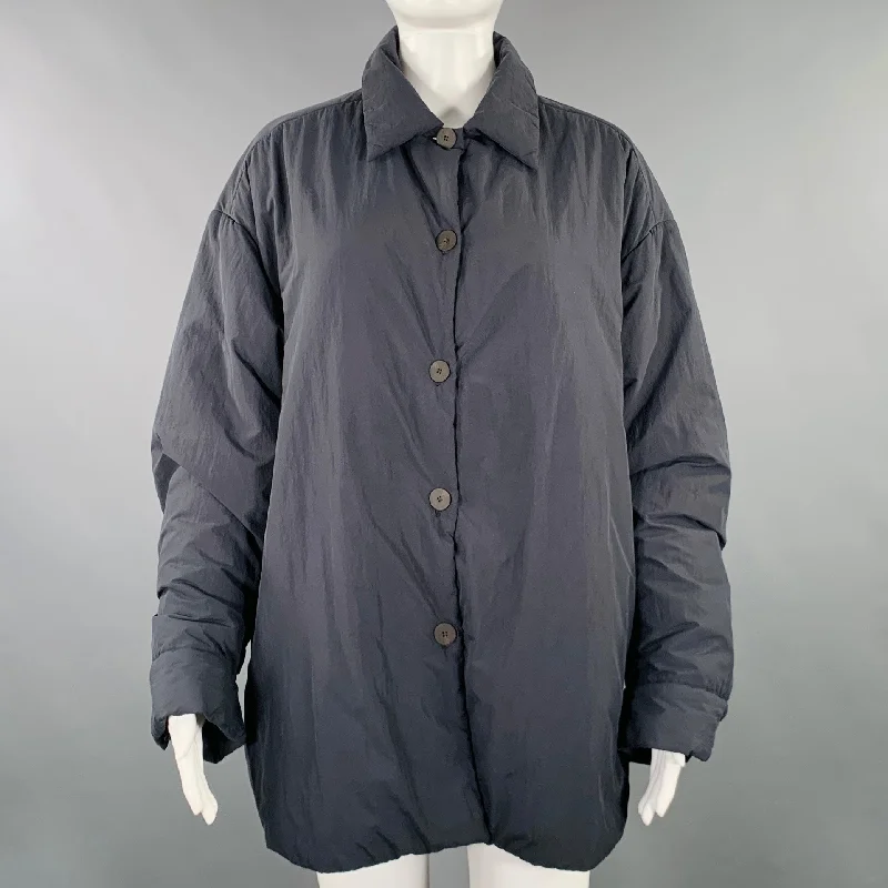 STUDIO NICHOLSON Size 0 Grey Charcoal Polyamide Padded Jacket