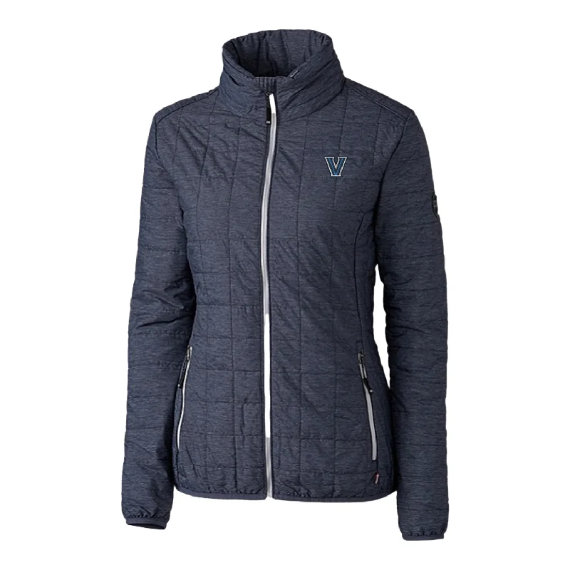 Ladies Villanova Wildcats Cutter & Buck Rainier PrimaLoft Eco Insulated Navy Full Zip Jacket