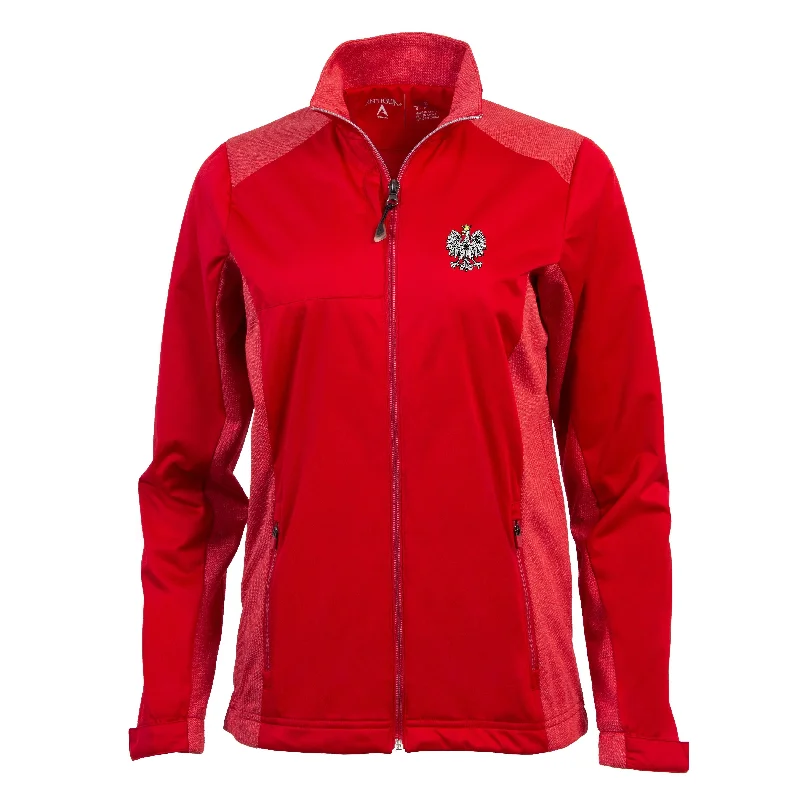 Women's Antigua Polska Revolve Jacket Dark Red with Eagle Emblem