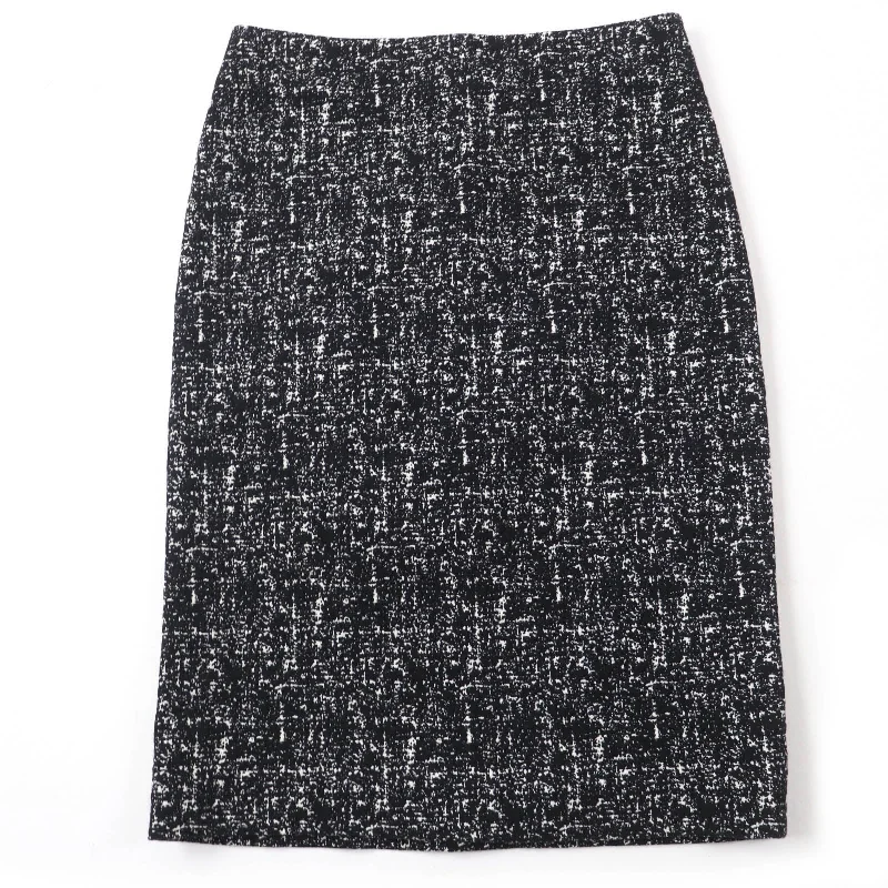 Bottega Veneta Wool Cotton Tight Skirt Black 36