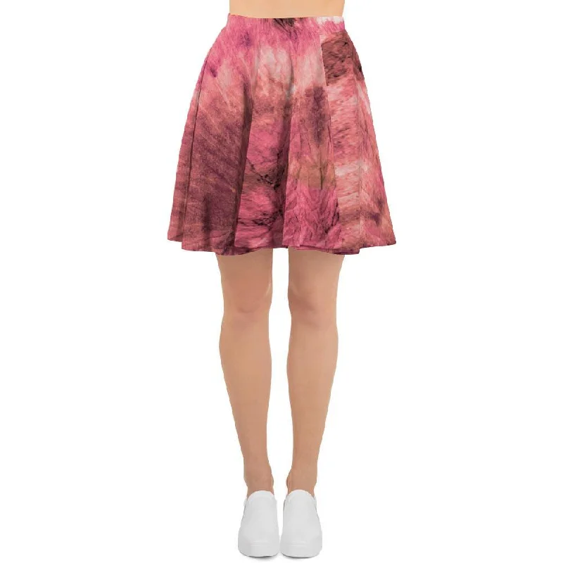 Pink Tie Dye Print Women's Skirt