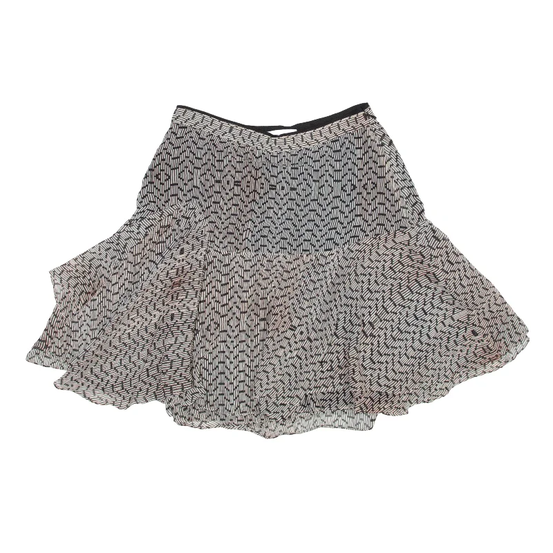 REISS Short Flare Skirt Grey Crazy Pattern Womens UK 10